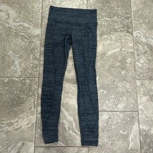 Athleta Cut Out Chaturanga Leggings High Rise Gray Space Dye Women's Size‎ S